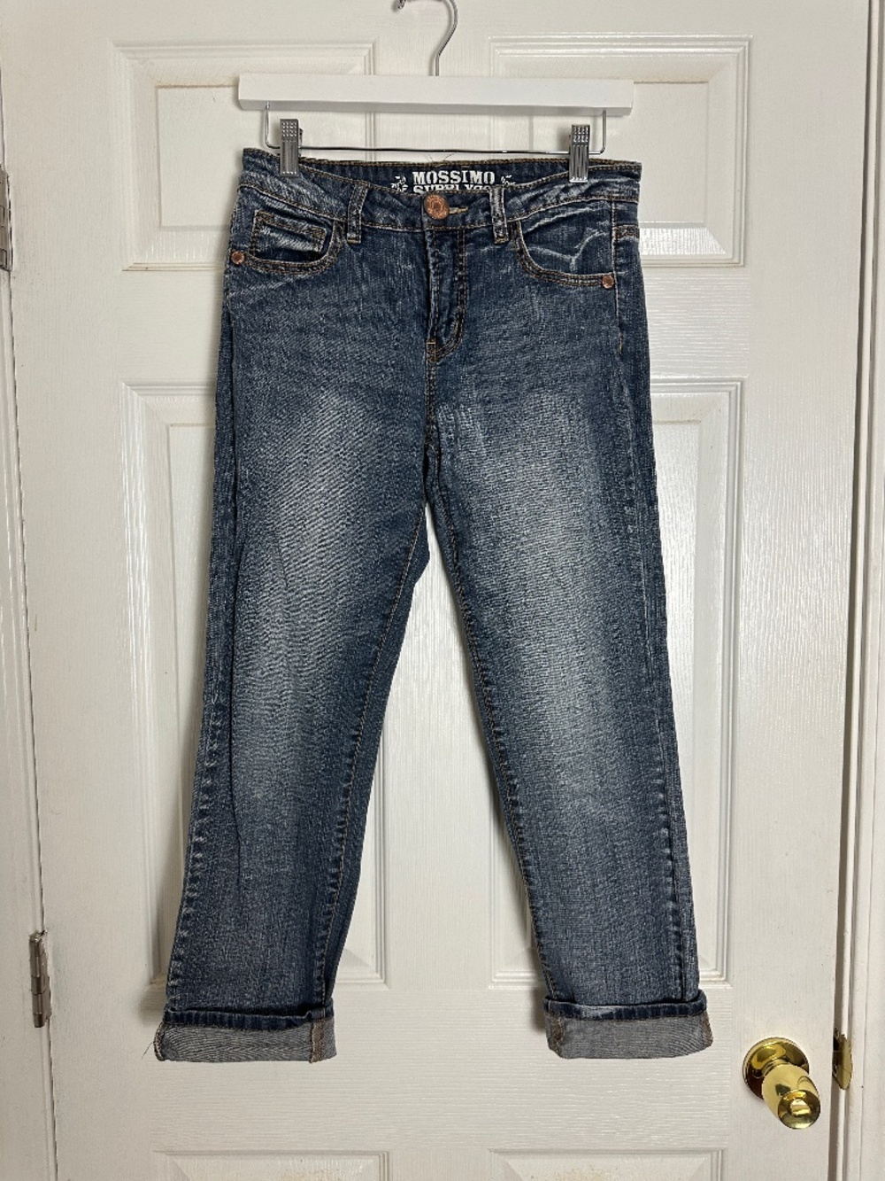 Mossimo Vintage Y2K Dark Wash Low Rise Capri Jeans Junior Size 5 Goth Grunge